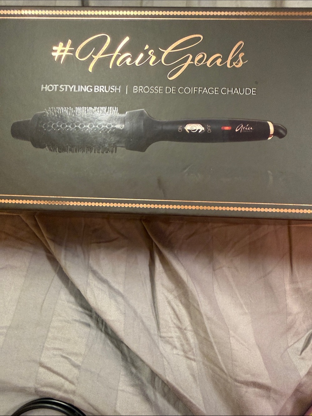 Aria Black Hot Styling Brush with Rose Gold Accents